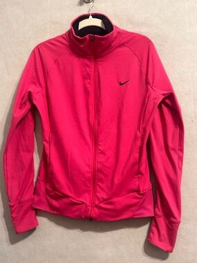 Nike Hot Pink Women's Full-Zip Bomber Jacket  medium thumbwholes running workout